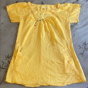 Anthropologie brand Trinity yellow top size Small